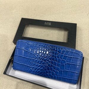 Blue Croc Embossed Wallet